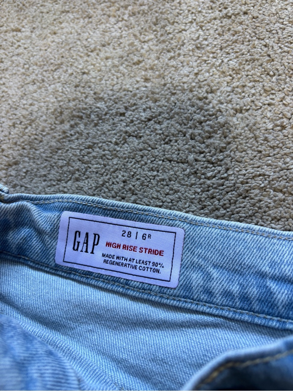 GAP Light Blue Wide Leg Jeans with Front Panel Seams - Picture 3 of 3